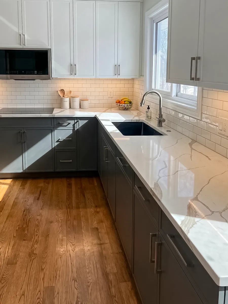 Quartz kitchen countertop